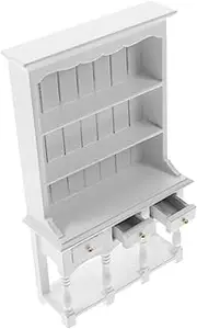 Yardwe Miniature Wooden Cabinet Model for Doll House 1:12 Scale Mini Cabinet White Mini Furniture