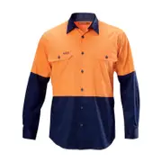 Hard Yakka Size S Orange / Navy Koolgear Long Sleeve Shirt