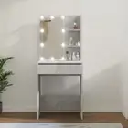 NNEVL Dressing Table with LED Concrete Grey 60x40x140 cm