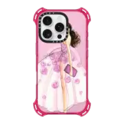 iPhone 16 Pro Bounce Case MagSafe Compatible A Rose is a Rose (Fashion Illustration Transparent Phone Case)