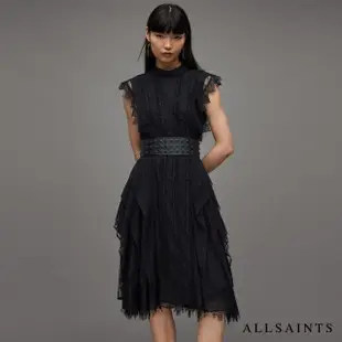 【ALLSAINTS】FREYA 蕾絲微透光中長版洋裝 WD191Z(舒適版型)