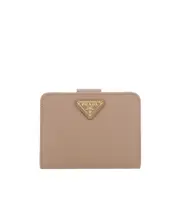 Prada Triangle Logo Zip-Around Wallet One size Nude