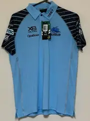 Cronulla Sharks NRL Sky Polo Shirt Sizes S M L Brand new with tags