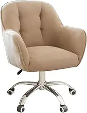 SJIALEN Home Office Chair, Mid-Back Ergonomic Computer Desk Chair with Mute Casters Swivel Armchair Modern Home Bedroom Office Chair Desk Chairs(Khaki)