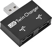 2 Port USB 2.0 Hub, Portable Multi Port USB 2.0 Splitter and Expander Hub Small Travel USB Hub Mini Hub Seamless Connection Male to USB Adapter Converter Kit for Mobile Phone Laptop (black)