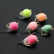 Tigofly 30 pcs/lot 10 Colors UV Nuke Egg Fly Glo Bug Steelhead Fly Fishing Flies Lures Size 8#