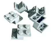 LEGO 5 New Light Bluish Gray Brackets 3 x 2 x 1 1/3 Bottom Tube 18671 LG2