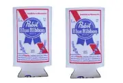 PABST BLUE RIBBON 2 PBR 16oz BEER CAN WRAP COOLERS KOOZIE COOLIE HUGIE NEW