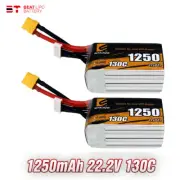 2Pack 22.2V 1250mAh 130C 6S Lipo Batteries XT60 For Yuneec RC FPV Heli Drone Car