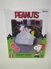 Peanuts Snoopy & Woodstock Igloo Scene Lighted Inflatable Christmas Gemmy 4.5'