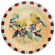 Lenox Winter Greetings Everyday Goldfinch Accent Salad Plate 8.5" Tartan New