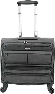 Lightpak 46144 - Business Laptop Overnight Trolley Ronney Wheeled Suitcase Made of 600D Nylon, Travel Suitcase with 4 Wheels 360°, Anthracite Suitcase Approx. 44 cm.