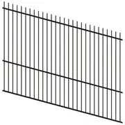 ProtectorAl 1201-2400mm x 1800mm Satin Black Picket Top Pool Fence Panel Raked Up to 15º