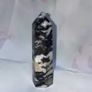 Rare Natural Zebra Jasper Tower Crystal Point Reiki Stone Healing 90g CR12