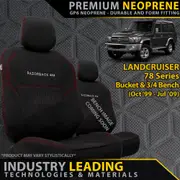 Toyota Landcruiser 78 Series - Bucket & 3/4 Bench - GP6 Premium Neoprene 2x Front Seat Covers (Made to Order)