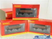 HORNBY R6712 BR 5 PLANK OPEN WAGON VAN PACK OF 3 MODEL TRAIN CARRIAGE K8