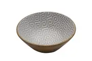 Mikasa Enameled Mango Wood Serving Bowl Grey