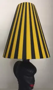 PLASTIC RIBBON YELLOW / BLACK LAMPSHADE for *MEDIUM* BARSONY LADY LAMP