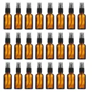 72pcs 1oz Glass Spray Bottles Nozzle Water Mist Stream Sprayer Brown Black