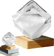 Storm Glass Weather Forecaster - Liquid Barometer Device, Crystal Cube, Predictive Weather Station | Decorative Home Ornament for Table Top, Weather Changes Predictor, Stylish Decor