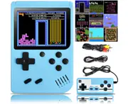 Handheld Game Console Retro Game Console with 500 Classic FC Games Portable Game Console with 3 Inch Screen Support TV Connection and 2 Players - Blue