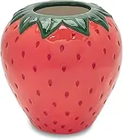 ban.do Vintage Inspired Decorative Ceramic Vase, Unique Home/Kitchen/Office Accent Decor, Strawberry Fields
