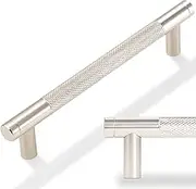 POVEFONK 30 Pack 5 inch(128mm) Brushed Satin Nickel Kitchen Cabinet Handles Knurled Cabinet Pulls Drawer Pulls Kitchen Hardware