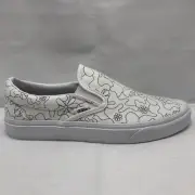 VANS Classic Slip On Mens 10, Womens 11.5 U-Paint Daisy Black White, VN0A33TB9HZ