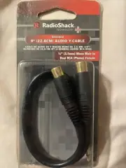 RadioShack 9" Audio Y-Cable 3.5mm Gold-Plated Male toDual RCA Phono 42-2542