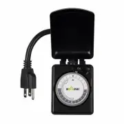 BN-LINK 24 Hour Mechanical Dual Outlet Outdoor Timer Plug in Heavy Duty Outlet