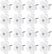 eMagTech 200PCS Plum Blossom Push Pins Transparent Flower Shape Thumb Tacks Decorative Map Pins Drawing Pins for Photo Schedule Wall Bulletin Board Cork Foam Board