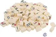 KONTONTY Portable Mini Mahjong Set 22mm Travel Game Perfect for Home Camping and Majiang