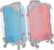 BESPORTBLE 2pcs Mini Makeup Trolley Case for Boys and Girls Plastic Eyelash Storage Suitcase False Lashes Travel Boxes Portable Lash Organizer
