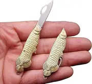 Epichao Leaf Golden Stainless Steel Mini Knife Pocket Knife Tiny Thumb Multitool Keychain Knife