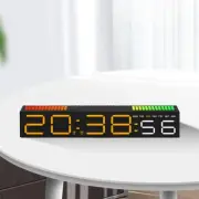 LED Alarm Clock w/Rhythm Light Bar Night Light Digital Clock 3 Levels Brightness