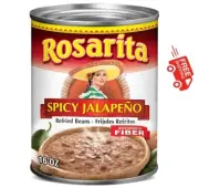 Rosarita Spicy Jalapeño Refried Beans, 16 oz