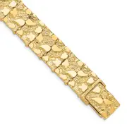 7 Inch 10K 15.0mm Nugget Bracelet
