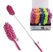 LYLAC Microfibre Telescopic Duster, Extendable 28-75.5 cm, Assorted Colours