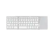 Wireless Bluetooth Mini Keyboard with Triple Folding Tape Touchpad - SILVER