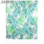 JIADASS 聚酯纖維布料浴簾綠葉圖案防水水彩秋季波西米亞浴套裝配件