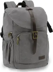 Camera Backpack, BAGSMAR DSLR Camera Bag Backpack, Anti-Theft and Waterproof Camera Backpack for Photographers, Fit up to 15" Laptop with Rain Cover, Grey