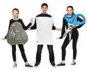 Rock Paper Scissors Funny Games Group Couples Child Kids Costume 3 Pieces Set