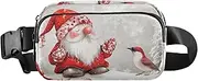 [XYMZR] Christmas Red Hat Gnome Fanny Pack Hip Bag Belt Bag for Women Man Fashion Waist Pack Water-repellent Crossbody Bag for Halloween Costumes Running Hiking Jogging Travel Sport, Multi-colored, one
