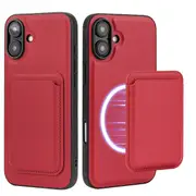 ZUSLAB for Apple iPhone 16 Plus Case Magnetic Detachable Card Holder Wallet Shockproof Heavy Duty Protective Cover (2024) - Red
