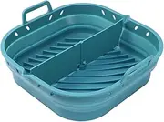 Foldable Airfryer Liner, Air Fryer Silic0ne Baking Tray, Air Fryer Heat Resistant, Square Silicone Air Fryer Pot, Air Fryer Pot with Handle, Non-Stick Air Fryer Silicone Liner for Air Fryer Microwave
