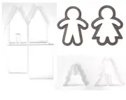 3D GINGERBREAD VILLAGE HOUSE CHRISTMAS TREE GINGERBREAD MAN COOKIE CUTTER PR1116