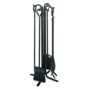 Pilgrim Home and Hearth 18003 Forged Hearth Fireplace Tool Set, 28", Matte Bl...