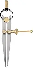 uxcell Spring Joint Caliper 4 inch / 100mm Steel Spring Divider Caliper with Brass Fulcrum for Metalworking Geometry Drawing Woodworking, Flat Leg