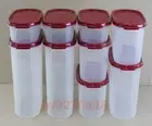 Tupperware Modular Mates Oval Cranberry Combo Pantry Set of 9 + Free Shipping