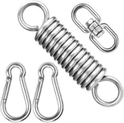 Swing Spring with 360° Swivel Hook and 2 M8 Carabiner Hooks, Load Capacity up to